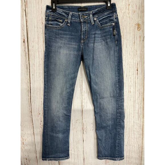 Silver Suki Capri Cropped Jeans NO SIZE TAG Waist 28" Blue Denim Cotton Blend - Picture 1 of 6